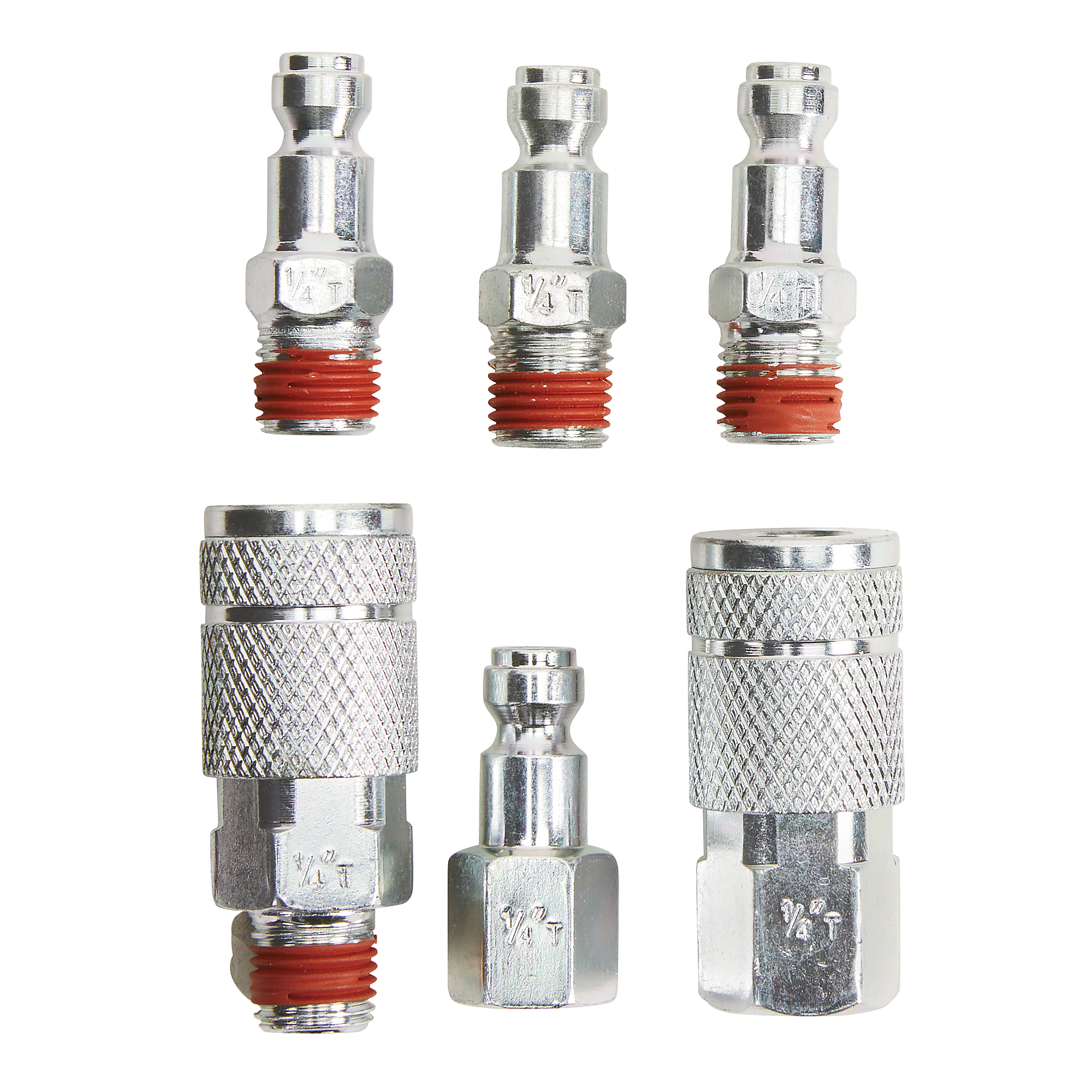 Klutch T-Coupler Plug, 1/4in., Increased Airflow, Steel